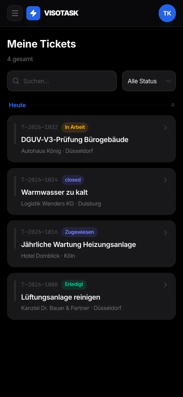 Zusatzarbeiten dokumentieren