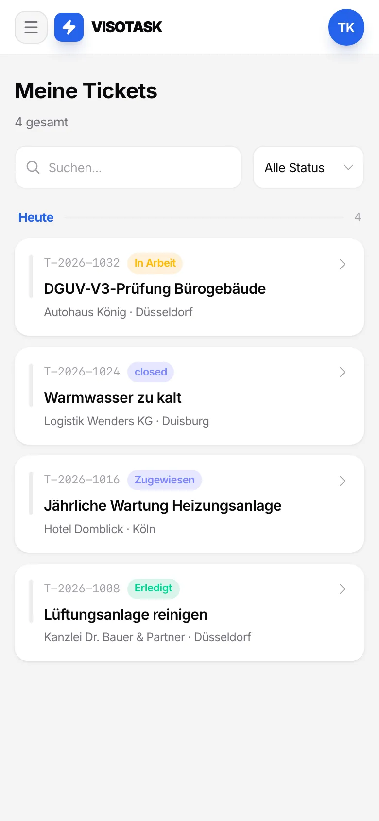 Zusatzarbeiten dokumentieren